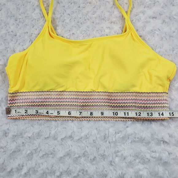 XL Yellow swimsuit top with multicolored elastic band - Picture 1 of 1